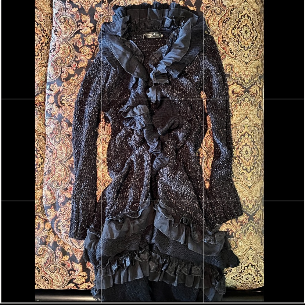 Pretty Angel sweater coat with ruffles